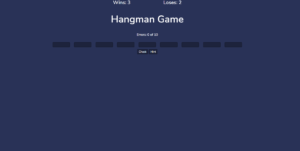 دانلود پروژه **بازی آویزان (Hangman)** با استفاده از JavaScript