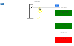 دانلود پروژه بازی **هَنگمن (Hangman)** با رابط کاربری گرافیکی (GUI) با استفاده از HTML، CSS و JavaScript 